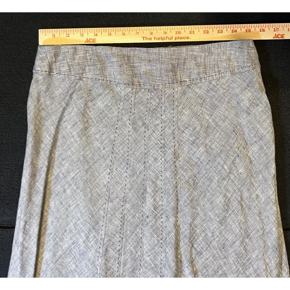 Saint Tropez West Skirt Womens 6 Gray Linen A Line Midi Lightweight Summer - Picture 6 of 7